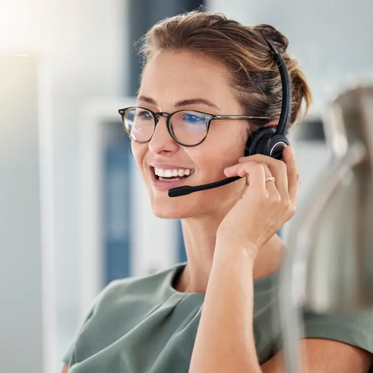 Customer representative answering the phone.