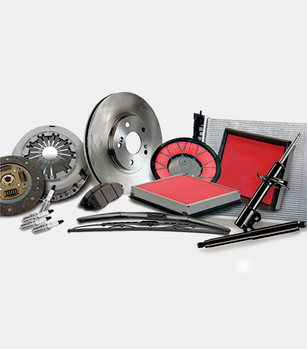 Nissan genuine parts including brake rotor, air filters, spark plugs and windshield wiper parts